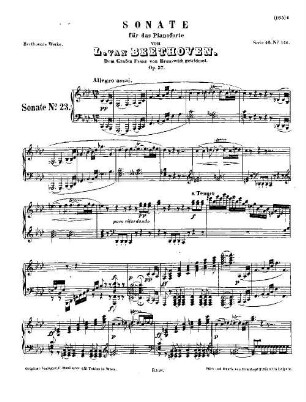 Beethoven's Werke. 146 = Serie 16: Sonaten für das Pianoforte, Zweiter Band, Sonate : op. 57
