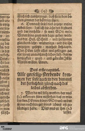 Das erste capittel.