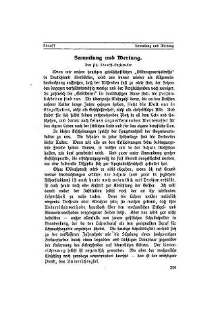 Sammlung und Wertung