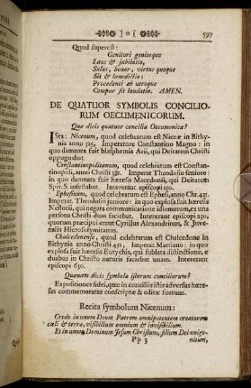 De Quatuor Symbolis Conciliorum Oecumenicorum.