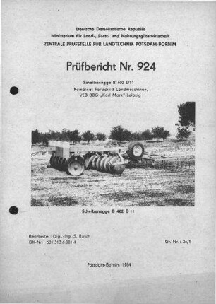 Scheibenegge B 402 D 11