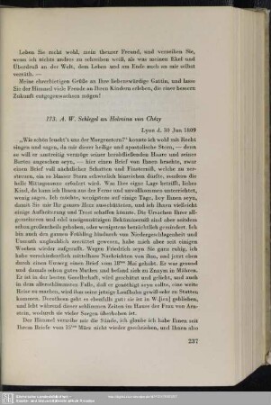 August Wilhelm von Schlegel an Helmina von Chézy, Lyon, 30.06.1809