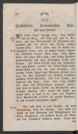XIII. Stiftshütte. Hoherpriester. Priester und Leviten
