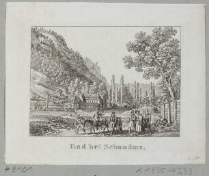 Heilanstalt und Kurbad in Schandau (Bad Schandau) in der Sächsischen Schweiz, aus: "Andenken an die Sächsische Schweiz..." von C. A. Richter, 1820