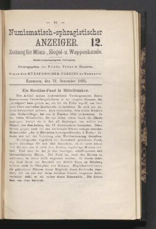 12. 31. Dezember 1895