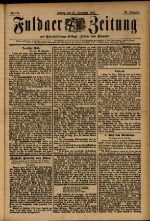 Ausgabe vom Freitag, den 27. November 1896.