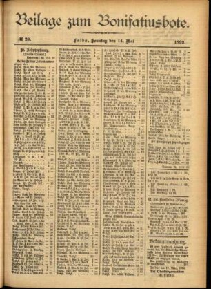 Zweite Ausgabe vom Sonntag, den 14. Mai 1899.