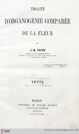 Band 1: Traité d'organogénie comparée de la fleur: Texte