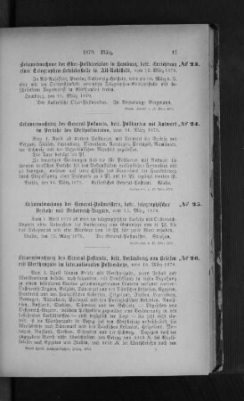 No. 23 Bekanntmachung der Ober-Postdirektion in Hamburg, betr. Errichtung einer Telegraphen-Betriebsstelle in Alt-Rahlstedt