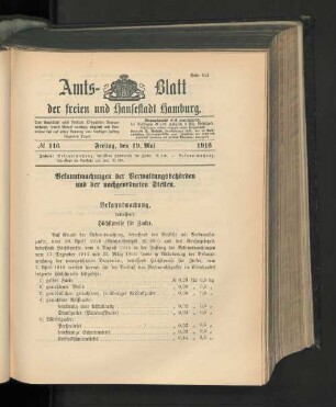No. 116, 19. Mai 1916