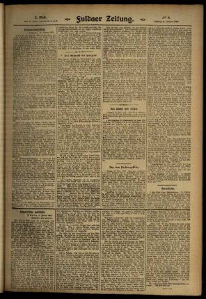 Dritte Ausgabe vom Samstag, den 11. Januar 1913.