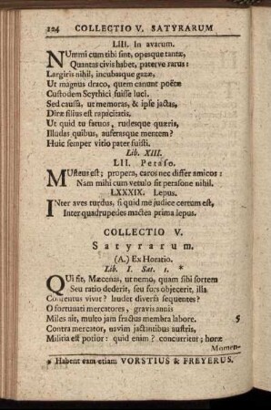 Collectio V. Satyrarum.