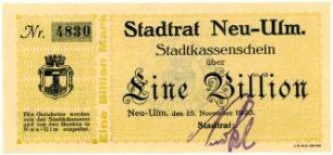 Geldschein / Notgeld, 1 Billion Mark, 15.11.1923