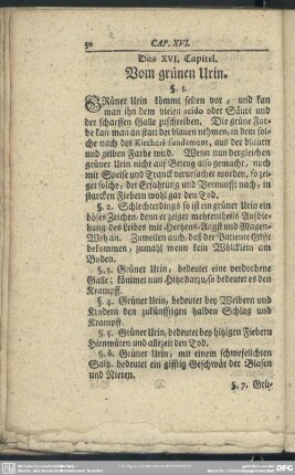 Das XVI. Capitel. Vom grünen Urin