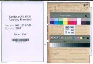 Entnazifizierung Karl Lotter , geb. 10.07.1903 (Beamter)