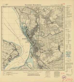 2417 (alte Nr.: 1021) Wesermünde-Bremerhaven, Meßtischblatt (4cm - Karte)