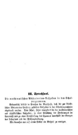 Sprechsaal : Die mathematischen Abiturienten-Aufgaben in den Schulprogrammen