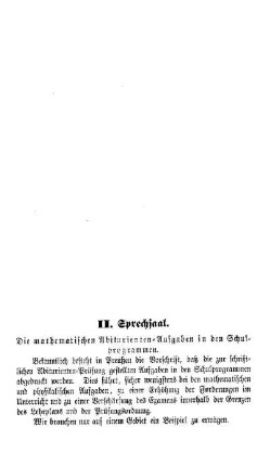 Sprechsaal : Die mathematischen Abiturienten-Aufgaben in den Schulprogrammen