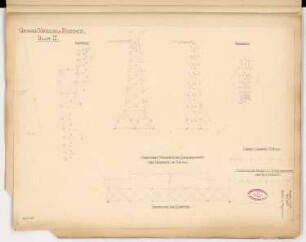 Eisenbahnbrücke in Venezuela Monatskonkurrenz Februar 1889: Konstruktionszeichnungen 1:40; 2 Maßstabsleisten