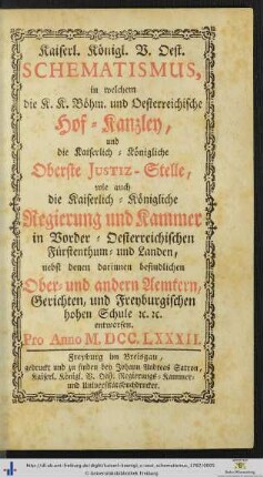 Neuer Catholischer Schreib-Kalender auf das Jahr 1782.