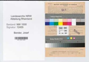 Entnazifizierung Josef Bender, geb. 13.03.1903 ()