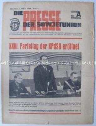 Bulletin der sowjetischen Presse u.a. zur Eröffnung des XXIV. Parteitages der KPdSU