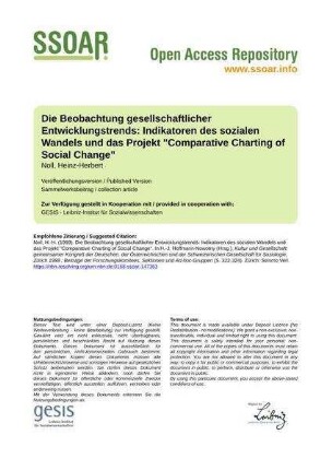 Die Beobachtung gesellschaftlicher Entwicklungstrends: Indikatoren des sozialen Wandels und das Projekt "Comparative Charting of Social Change"