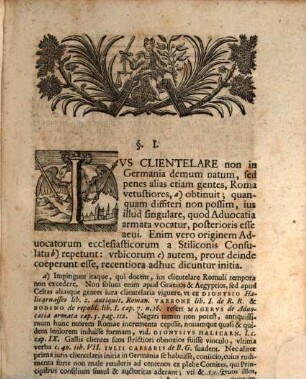 Ioh. Wilhelmi Goebelii, Ivr. Vtr. Doctoris, Et Professoris Pvbl. Ordin. In Academia Regio-Dvcali Ivlia, Tractatio De Advocatia Armata, Von der Schutz- und Schirms-Gerechtigkeit : MDCCXXII Mense Ianvario Habita