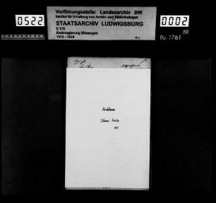 Bürgerrechtsangelegenheiten zu Queckbronn