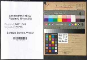 Entnazifizierung Walter Schulze-Bernett , geb. 27.11.1896 (Kaufmaennischer Angestellter)