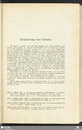Erklärung der Citate