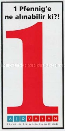 Werbeprospekt für kostengünstige Auslandsgespräche (türkisch)