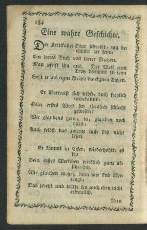 Eine wahre Geschichte.