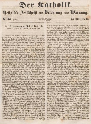 121-123 Zur Erinnerung an Joseph Görres : Fortsetzung