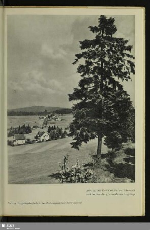 Das Dorf Carlsfeld bei Eibenstock und der Auersberg im westlichen Erzgebirge