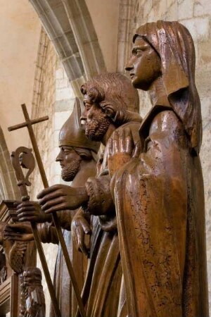 Frankreich. Auvergne. Cantal. Maurs. Kirche. 14 Jahrhundert. Holzfiguren. 15 Jahrhundert