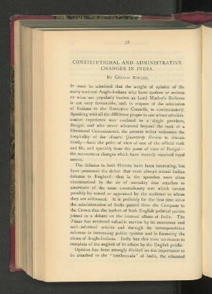 Constitutional and Administrative Changes in India.