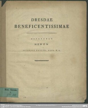 Dresdae Beneficentissimae