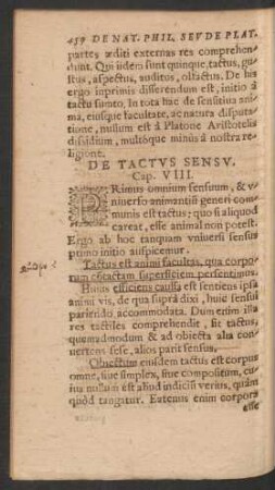 De Tactus Sensu. Cap. VIII.