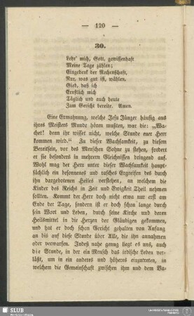 30. Mache dich jeden Augenblick bereit, vor dem Herrn zu stehen