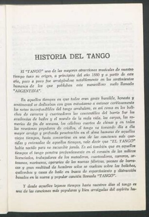 Historia del tango