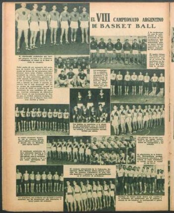 El VIII campeonato argentino de basket ball [Fotografías]