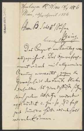 Brief an B. Schott's Söhne : 14.04.1886