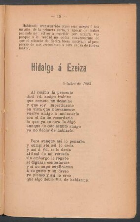 Hidalgo á Ezeiza, Octubre de 1893