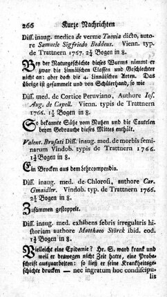 Diss. inaug. medica de verme Taenia dicto.