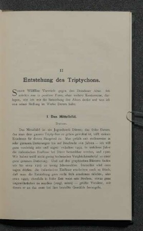 II. Entstehung des Triptychons.