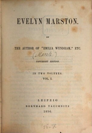 Evelyn Marston : in 2 vols., 1