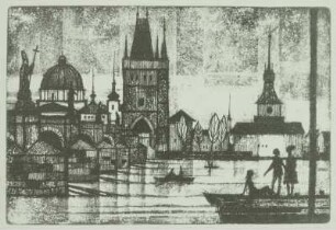 Aus dem Zyklus "Prag, Karlsbrücke" (3 Blätter