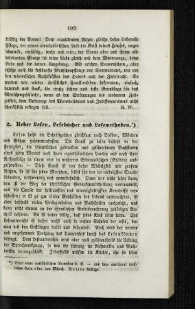 Ueber Lesen, Lesebücher und Lesemethoden