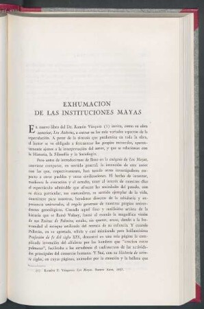Exhumación de las instituciones mayas